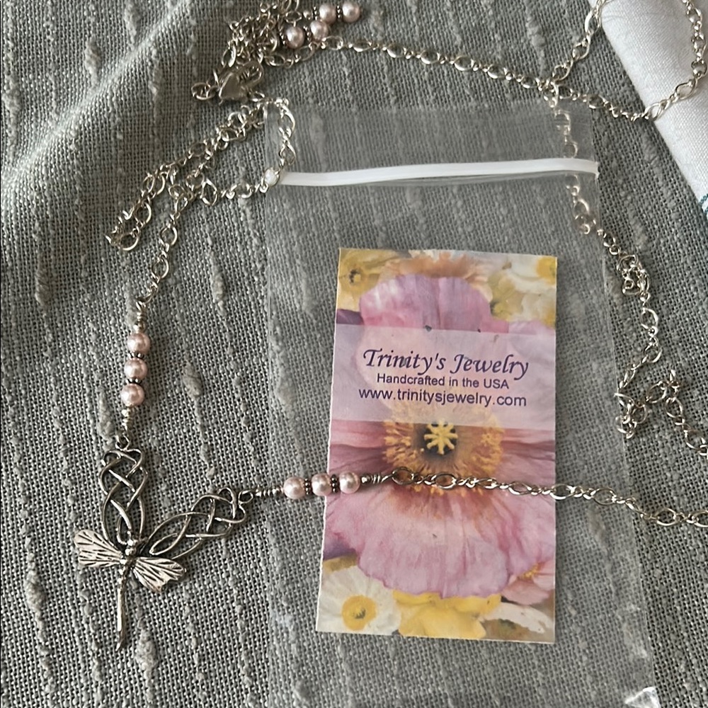 Silver Dragonfly Belly Necklace